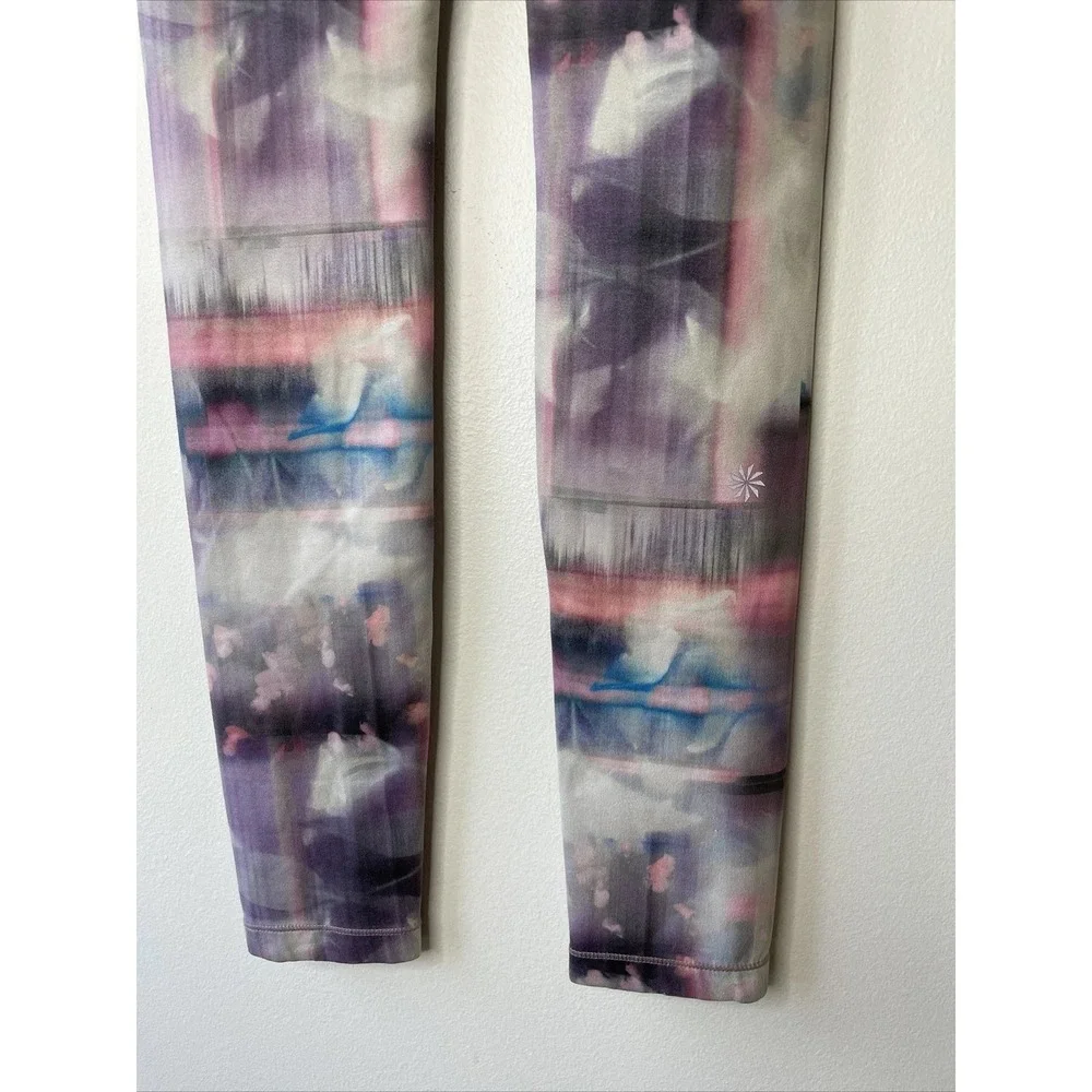 Athleta Girl Leggings L 12 Multicolor Abstract Activewear Yoga Pants Dancewear